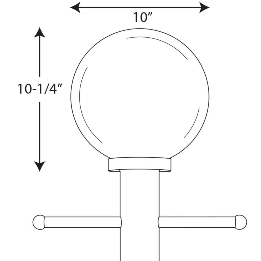 Progress Lighting - One Light Post Lantern - Outdoor - Acrylic Globe - Outdoor