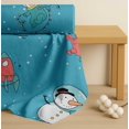 thumbnail image 4 of Soimoi Blue Cotton Voile Fabric Snowman & Penguin Cartoon Print Fabric by the Yard 42 Inch Wide, 4 of 7