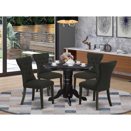 East West Furniture Dining Room Set Black SHGA5-BLK-24