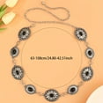 thumbnail image 5 of Women's Metal Waist Chain Connection Belt Western Denim Bohemian Blue Green Belt Dress Jeans Country Concert Suit, 5 of 7