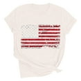 thumbnail image 3 of PXLKNZH American Flag Top Women Plus Size Short Sleeve 4th of July Patriotic Graphic Tees 2025 Summer Independence Day V Neck Shirts,Beige,L, 3 of 8