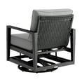 thumbnail image 5 of Grand 3 Piece Black Aluminum Outdoor Seating Set with Dark Gray Cushions, 5 of 6
