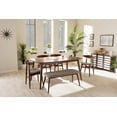 thumbnail image 3 of Flora 6 Piece Wood Dining Set in Medium Brown, 3 of 8