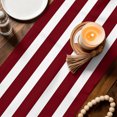 thumbnail image 4 of Wine Red Striped Table Runner 90 Inches Long,Vintage Classic Horizontal Stripes Cotton Linen Table Runners Dresser Scarves,Fabric Tabletop Scarf Furniture Cover for Home Dinner Party 13"x90", 4 of 9
