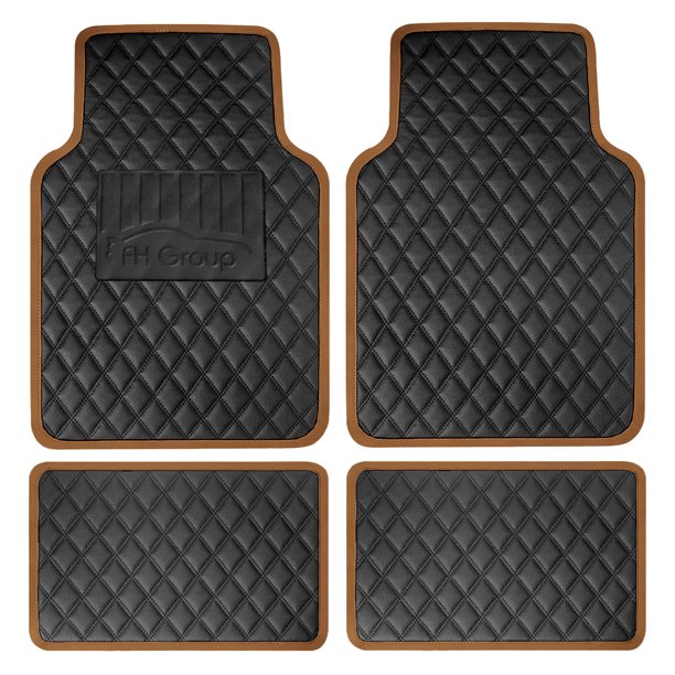 Deluxe Faux Leather Car Floor Mats Full Set