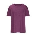 thumbnail image 3 of Trendy Tops for Women 2024 Fashion Women's Casual Short Sleeved Round Neck Solid Color Top Plain T Shirts for Women, 3 of 4