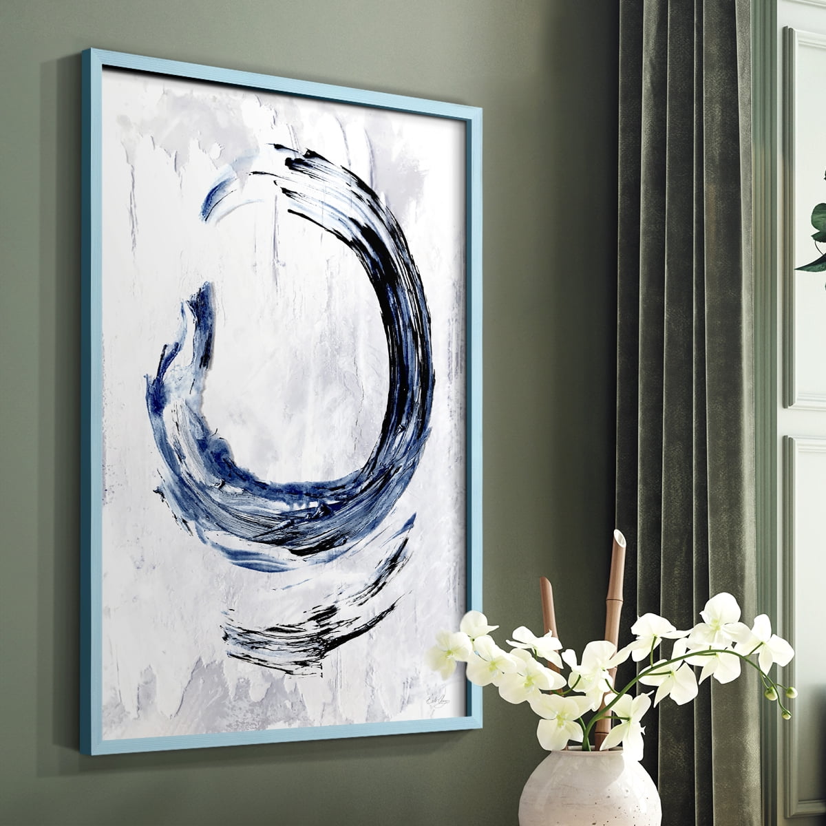 Moonglade I in Blue Solid Wood 11 x 14 Framed Print