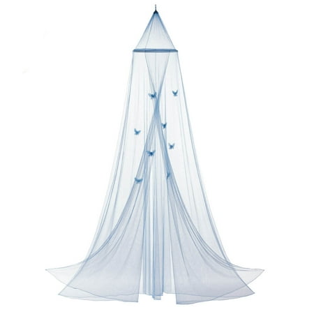 - Bed Canopy Queen, Blue Polyester Hanging Bed Canopy Netting