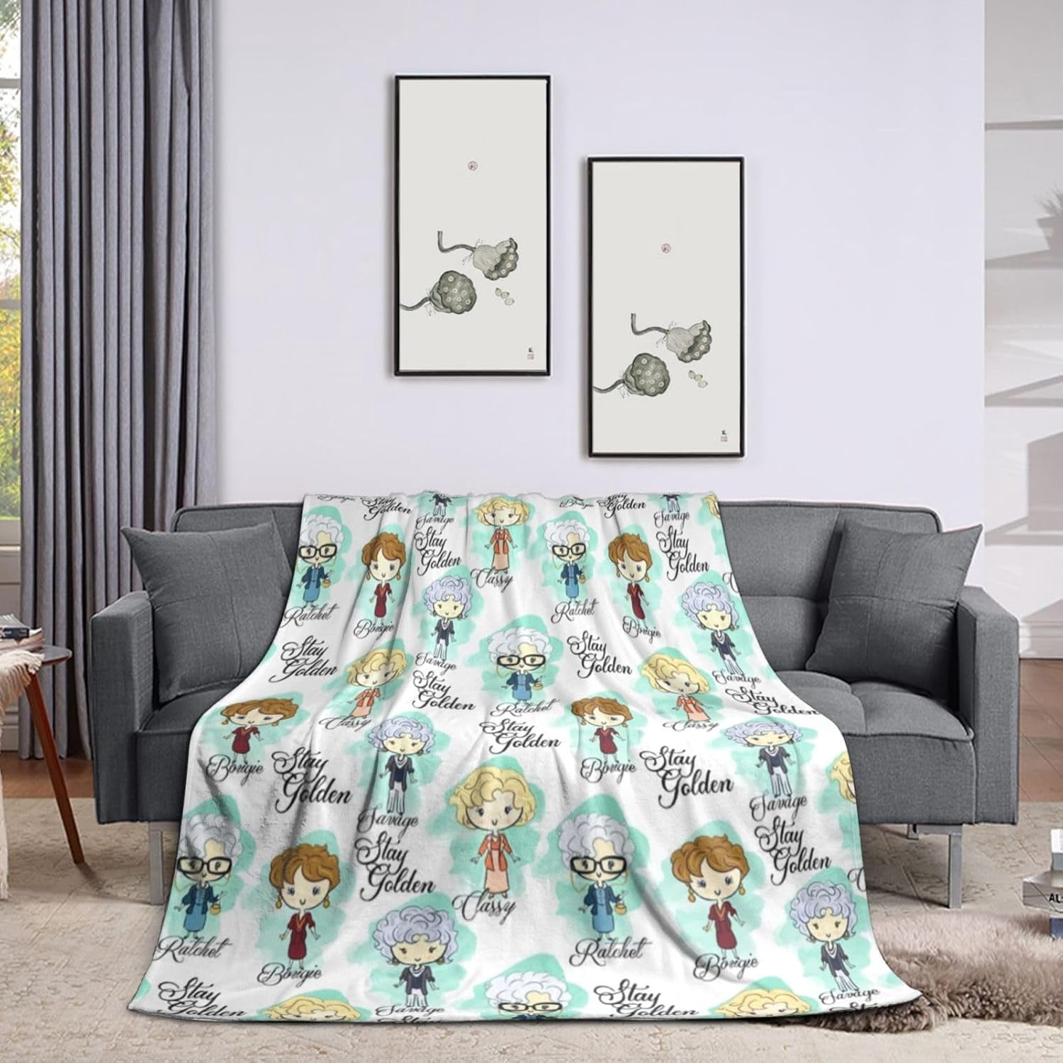 Goldengirls Blanket for Women Gifts Cozy Throw Blankets Lightweight Golden Girls Merchandise for Couch Bed Sofa Car Home Decor
