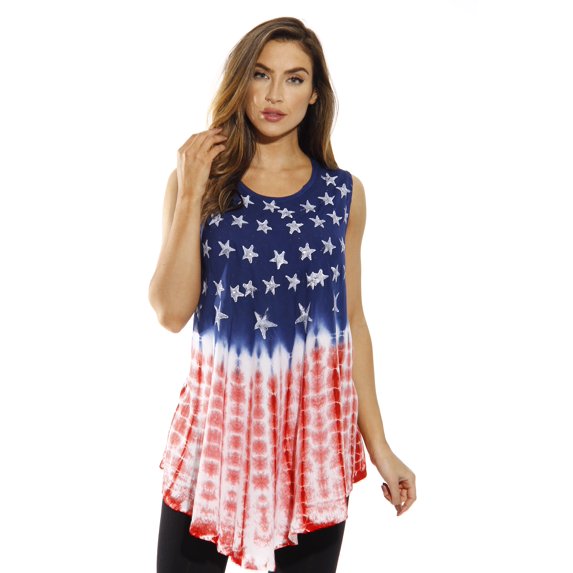 Riviera Sun American Flag Top / Tops for Women (3X, American Flag 1)