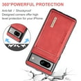 thumbnail image 4 of 2 In 1 Wallet Case Compatible with Google Pixel 8, Premium PU Leather Phone Case Back Cover Magnetic Detachable with Trifold Wallet Card Holder Pocket for Google Pixel 8, Red, 4 of 10