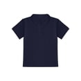thumbnail image 3 of inlzdz Kids Boys School Uniform Short Sleeve Polos Shirts Moisture Wicking Performance T-Shirts Navy Blue 3-4, 3 of 5