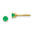 thumbnail image 1 of 14k Madi K 3mm Emerald Earrings in 14k Yellow Gold, 1 of 3