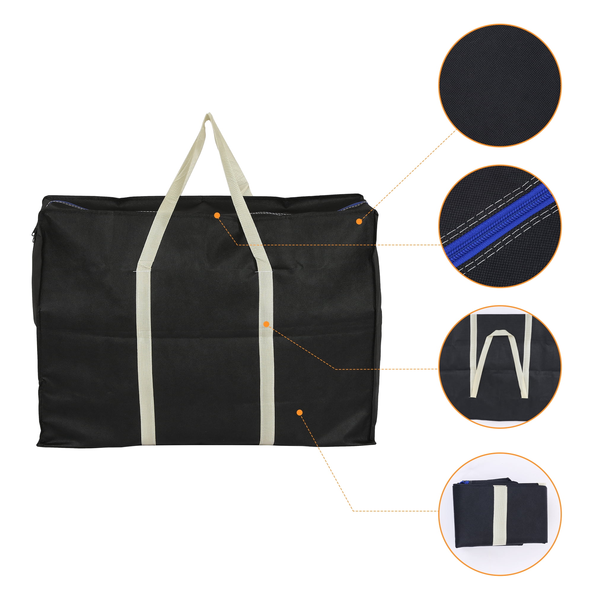Unique Bargains 1 Pack Clothes Storage Bags Moving Bags Black 27*20*10in