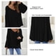 thumbnail image 5 of Blusa de ajuste casual Cuello en V Manga larga Cadena Blusa de mujer de moda para citas en la oficina Negro XL, 5 of 6
