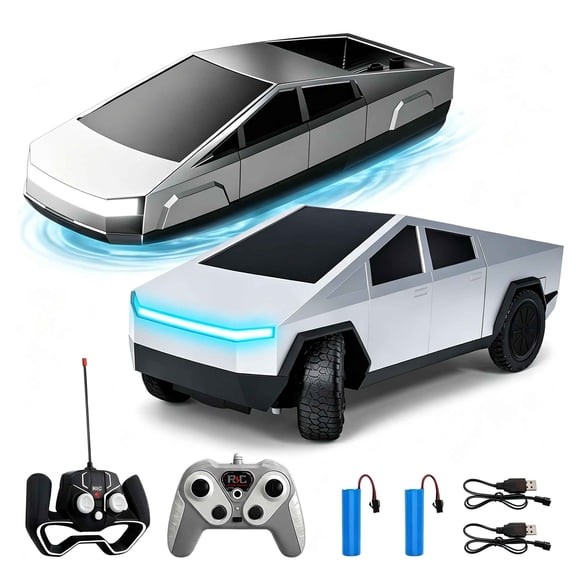 Cybertruck Remote Control Car and Boat Set, 2.4GHz High-Speed RC Watercraft and Truck with Rechargeable Batteries for Kids and Adults