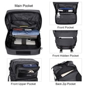 WITZMAN Large Nylon Travel Backpack for Men Carry on Duffle Bags Fit for 17 inch Laptop Luggage Backpack Airline Approved(B685 Silvery Grey)