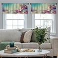 thumbnail image 4 of LALILO Kitchen Curtain Valance Colorful Apple Blossom Tree Rod Pocket Window Curtain 52"x 18" Set of 2, 4 of 5