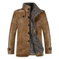 thumbnail image 2 of Men's Insulated Slim Fit Windproof Fleece Lined PU Leather Jacket for Winter, 2 of 9