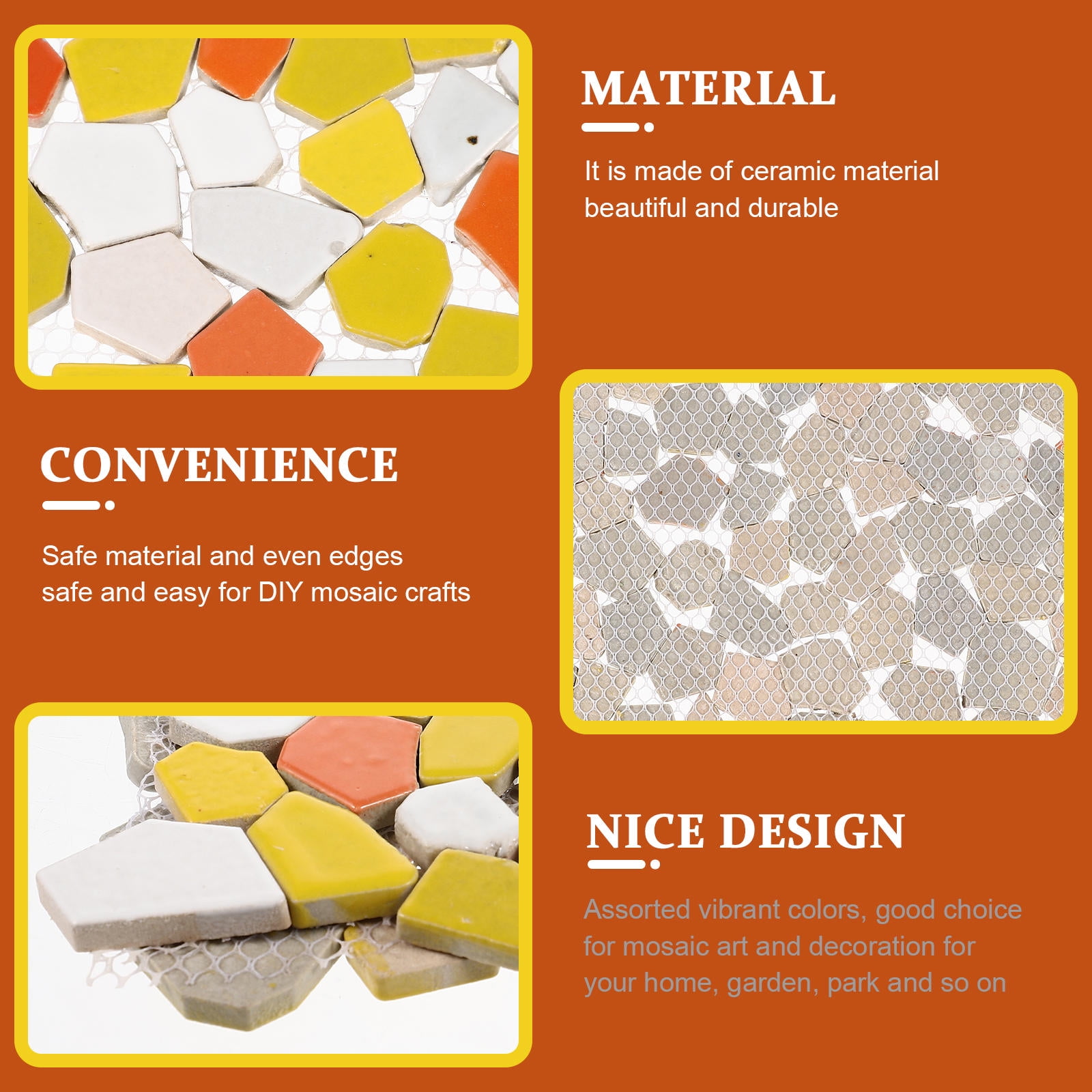 ELAYARD Ceramic Mosaic Tiles Multi-Color for Crafts, Home Decoration, Art Projects and Designs
