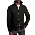 thumbnail image 2 of Maoxin Men's Coats and Jackets Men's Fashion Casual Trend Woolen-breasted Solid Color Long-sleeved Hoodless Casual Coat/jacket Black L, 2 of 7