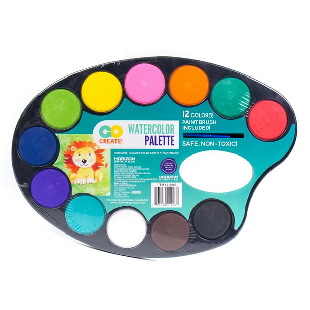 Go Create Artist's Palette with Paint Pods & Brush Kit, 12 Colors
