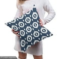 thumbnail image 4 of Ambesonne Ikat Fabric by the Yard Upholstery, Circles Dots, 5 Yards, Dark Blue White, 4 of 4