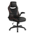thumbnail image 1 of Pemberly Row Chaise Gaming en Similicuir Noir avec Garniture Rouge, 1 of 13