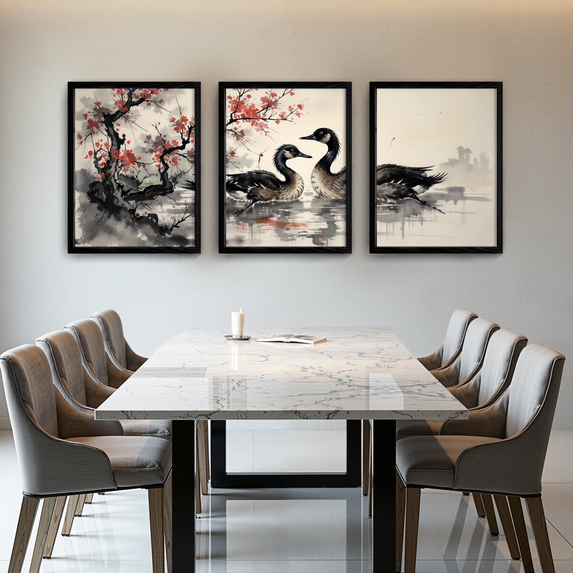 MAYEERTY Modern Abstract Wall Art Painting, Living Room Decor, Black MDF Frame, 7.87"x9.84"