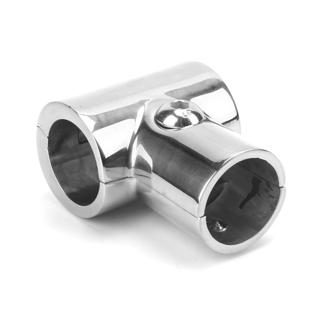 Conector de tubo en T de 25mm, ramal de 90°, ángulo recto Separable de acero inoxidable 316 para yate