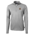 thumbnail image 2 of Men's Cutter & Buck Gray Toledo Mud Hens Virtue Eco Pique Recycled Quarter-Zip Pullover Top, 2 of 3