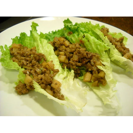 LAMINATED POSTER Asian Beef Food Cooking Lettuce Chinese Wrap Poster Print 24 x