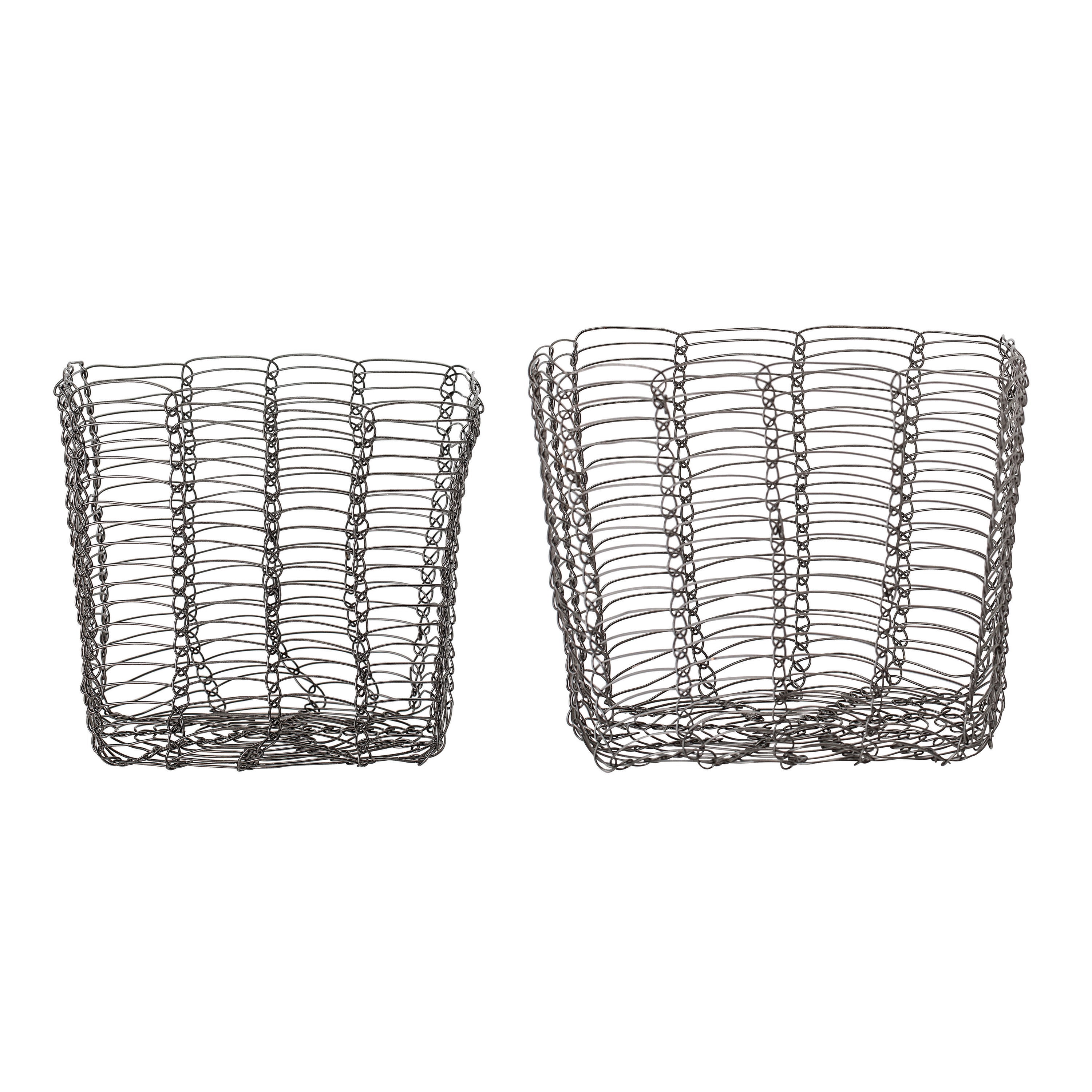 Bloomingville Square Black Wire Baskets (Set of 2 Sizes)
