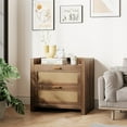 thumbnail image 2 of Night Stand Set of 2 Rattan Nightstands with Charging Station 23.6" Wide Boho Bedside Tables with 2 Drawers Modern Larger Nightstands, Brown, 2 of 8