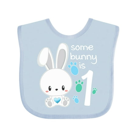 

Inktastic Somebunny is One- First Birthday Bunny Gift Baby Boy or Baby Girl Bib