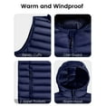 thumbnail image 5 of Little Donkey Andy Boys Winter Puffer Vest Packable Lightweight Faux Down Hooded Sleeveless Jacket Navy Blue M 130cm 8 Years, 5 of 6