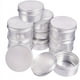thumbnail image 1 of Paquete de 12 latas de hojalata de 2,7 oz con tapa de rosca de aluminio redondas, recipientes con tapa de rosca, ideales para almacenar especias, dulces, té o para regalar (platino), 1 of 7