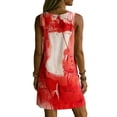 thumbnail image 4 of Guieoi Womens Dresses Plus Size Summer Sleeveless V-Neck Casual Dress with Pockets, Loose-Fit Casual Red XXXL, 4 of 7