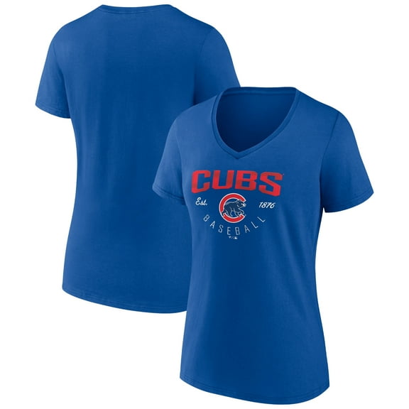 Women's Royal Chicago Cubs Live For It Team V-Neck T-Shirt