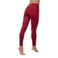 thumbnail image 4 of 90 Degree By Reflex High Waist Fleece Lined Leggings with Side Pocket - Yoga Pants - Crimson Jack with Pocket - Small, 4 of 6