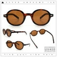 thumbnail image 2 of Vintage Vibe Hipster Fashion Round Plastic Horn Rim Sunglasses Tortoise - Brown, 2 of 8