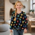 thumbnail image 4 of Xixirimido Colorful Dog Paws Pattern Girls Long Sleeve Shirt Kids Crewneck T-Shirts Trendy 3D Graphic Tie-hem Cute Tees for Fall Winter, Size 5-6, 4 of 7