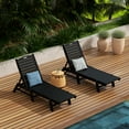 thumbnail image 2 of WestinTrends Malibu Outdoor Chaise Lounge Set of 2, All Weather Poly Lumber Patio Pool Lounge Chair with 5 Posistions Backrest, Black, 2 of 9