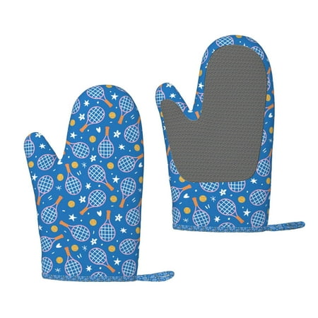 

Hirioo Tennis for Silicone Oven Mitts for BBQ Baking Cooking Set of 2 Heat Resistant 260℃ Non-Slip Kitchen Essentials