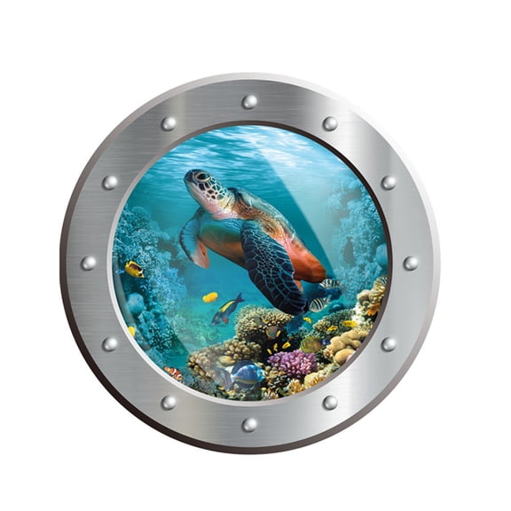 3D Waterproof Turtle Underwater World Self Adhesive Bathroom Decal Toilet Seat Cover Sticker