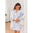 thumbnail image 3 of Ekouaer Women's Nightgown Long Sleeve Nightshirt Button Down Sleepshirt Boyfriend Sleepwear Pajama Dress, 3 of 6
