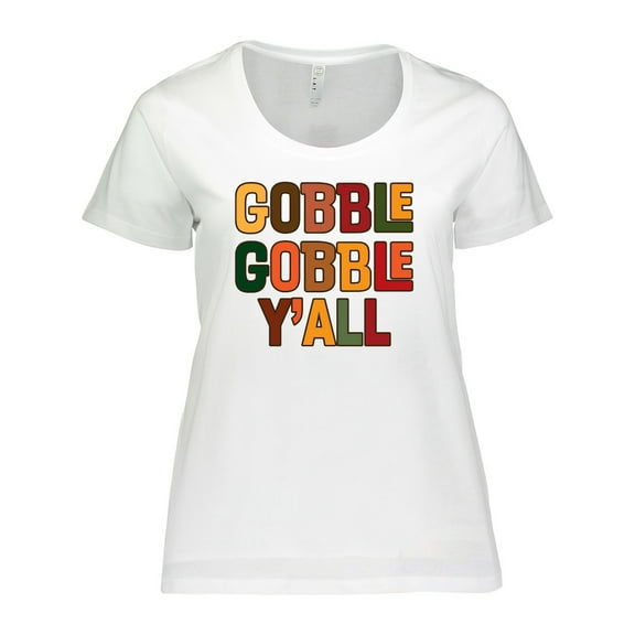 Inktastic Thanksgiving Gobble Gobble Y'all Women's Plus Size T-Shirt