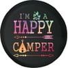 Watercolor - Happy Camper Spare Tire Cover for Jeep RV