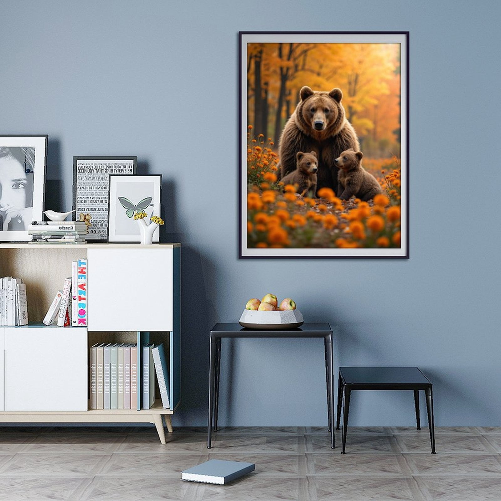Diamond Art Kits for Adults - 5d Bear Family In Autumn Forest Diamond Painting for Adults, Diamond Art for Adults Beginners, Diamond Painting Kits for Adults for Home Wall Decor