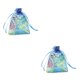 thumbnail image 3 of Naiovety Paquete de 100 bolsas de regalo de Organza con patrón de Coral dorado, recuerdo de vacaciones de aniversario de cumpleaños, bolsa de Azul 2piezas, 3 of 6